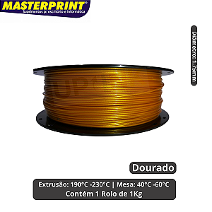 Filamento 3D - PLA Dourado - Rolo 1KG (1.75mm)