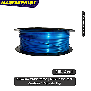 Filamento 3D - PLA Silk Azul - Rolo 1KG (1.75mm)