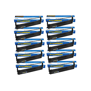 Kit 10 Unidades de Fita Matricial Preta Compativel com Epson MX80 LX300 LX810 FX850 13mmX10m Nylon
