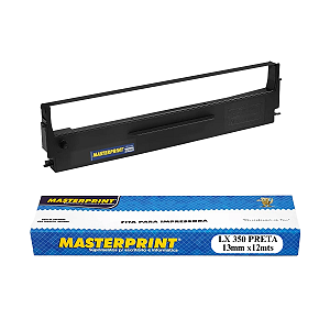 Fita Matricial Preta Compativel com Epson LX350 LX-300+ LX-300+2 13mm x 12m Nylon