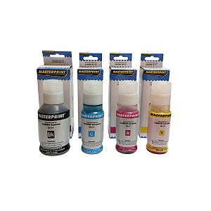 Kit 4 Cores Tinta Corante Compatível com Canon GI11 para G2160 G3160 G-2160 G-3160