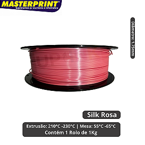 Filamento 3D - PLA Silk Rosa - Rolo 1KG (1.75mm)