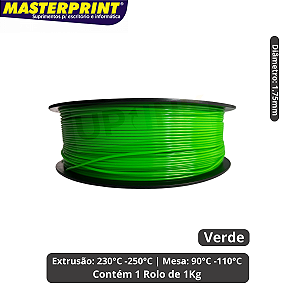 Filamento 3D - ABS Premium Verde Rolo 1KG (1.75mm)