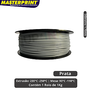 Filamento 3D - ABS Premium Prata Rolo 1KG (1.75mm)