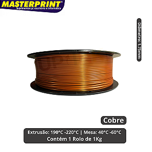 Filamento 3D - PLA Cobre - Rolo 1KG (1.75mm)