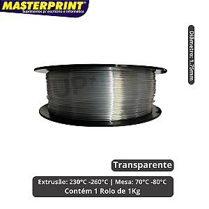 Filamento 3D - PETG Transparente - Rolo 1KG (1.75mm)