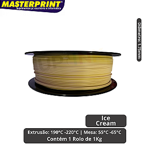 Filamento 3D - PLA Ice Cream - Rolo 1KG (1.75mm)