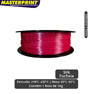 Filamento 3D - PLA SILK Fuchsia - Rolo 1KG (1.75mm)