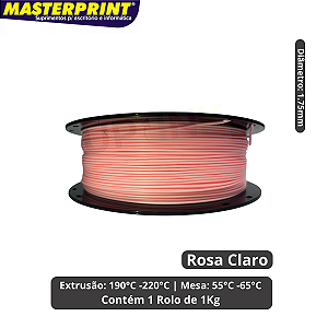 Filamento 3D - PLA Rosa Claro - Rolo 1KG (1.75mm)