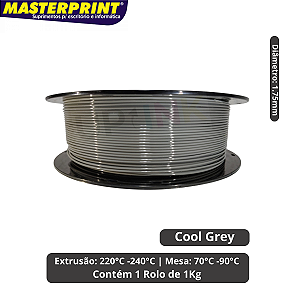Filamento 3D - PETG Cool Grey - Rolo 1KG (1.75mm)