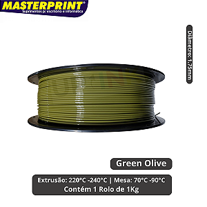 Filamento 3D - PETG Green Olive - Rolo 1KG (1.75mm)