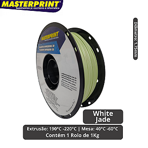 Filamento 3D - PLA Fosco White Jade - Rolo 1KG (1.75mm)
