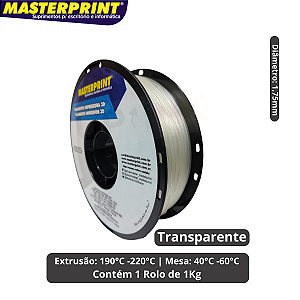 Filamento 3D - Pla Transparente 1KG (1.75mm)