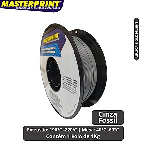 Filamento 3D - PLA Fosco Cinza Fossil 1KG (1.75mm)