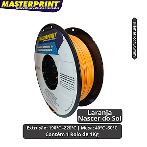Filamento 3D - PLA Fosco Laranja Nascer do Sol 1KG (1.75mm)