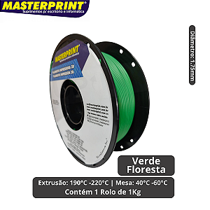 Filamento 3D - PLA Fosco Verde Floresta 1KG (1.75mm)