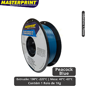 Filamento 3D - PLA Peacock Blue - Rolo 1KG (1.75mm)