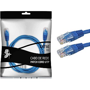 Cabo de Rede RJ45 Patch Cord Cat5e Ftp / 10 Metros Azul - Unidade