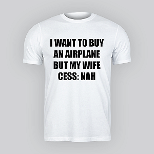 Camiseta Buy an Airplane Branca  Aviões e Músicas