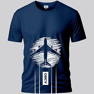 Camiseta A380 Azul - Aviões e Músicas
