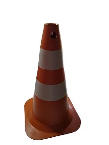 Cone de sinalização 50cm branco com Laranja Vonder.