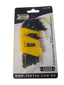 Jogo de chaves hexagonal/bola 9 peças Fertak.