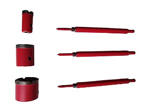 kit serra copo diamantada com haste 3 peças Fertak.