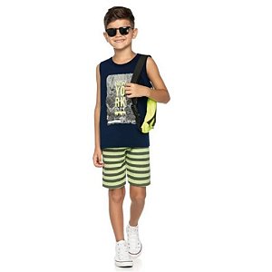 Conjunto Infantil  Verão Regata e Bermuda New York Romitex