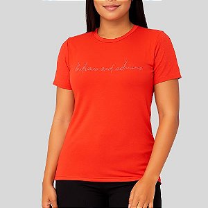 Blusa Viscose Manga Curta Cereja Rosa