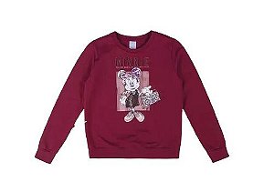 Blusa de Moletom Flanelada Fechada  Minnie Cativa Disney