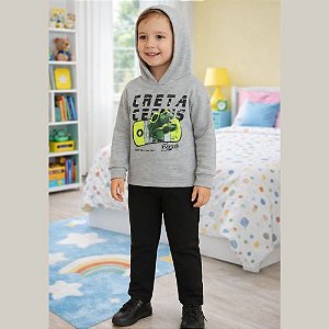 Conjunto Moletom Peluciado C/ Capuz Infantil Rei Rex