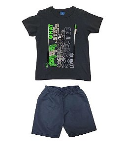 Conjunto Menino 2pçs Curto Infantil Game   Rei Rex