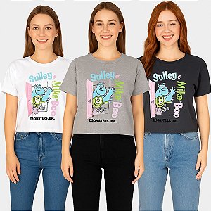 Blusinha Curta com Modelagem Estruturada Cropped Monstro S.A - Disney