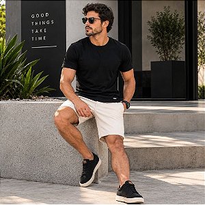 Camiseta Masculina Manga Curta Gola Careca Habana