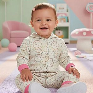 Macacão em Moletom Sublimado Bebê  Unissex Kely Kety