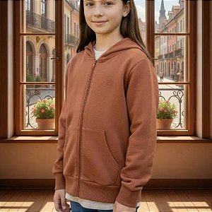 Jaqueta Moletom Infantil Feminina Com Capuz Kely & Kety