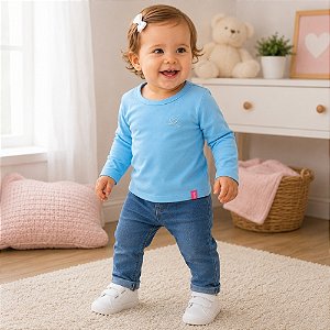 Blusa Infantil Manga Longa Básica Kely & Kety