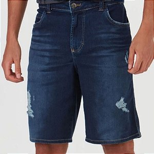 Bermuda Jeans Masculina Com Puídos  Malwee