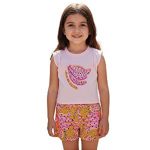Conjunto Feminino Verão Bananas Kely Kety Shorts Soltinho