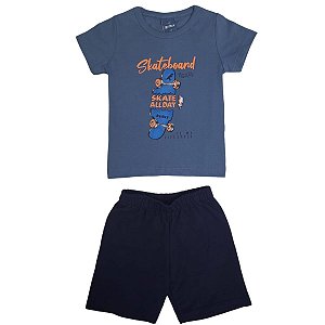 Kit Camiseta Infantil Rei Rex Básica Menino - 2 Peças - Azul+