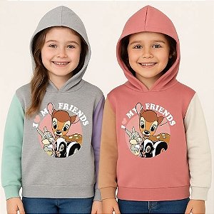 Blusão Infantil Flanelado Menina Bambi C/Capuz Malwee Kids