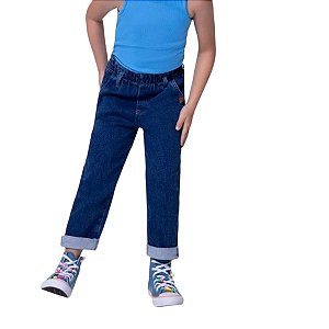 Calça Jeans Paper Bag  Menina Azul Escuro Malwee Kids