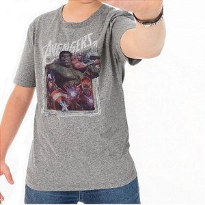 Camiseta Infantil Estampa Vingadores Manga Curta Marvel