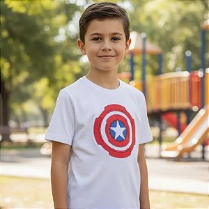 Camiseta Infantil Menino Marvel Escudo Capitão América