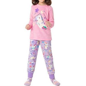 Pijama Infantil Feminino Unicórnio em Soft Malwee Kids