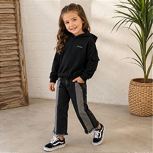 Conjunto Menina Blusa e Calça Jeans - Carinhoso