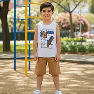 Conjunto Curto Menino Regata e Bermuda -Rei Rex