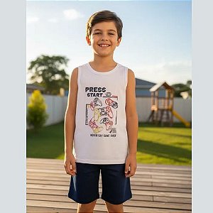 Conjunto Menino Game  Regata e  Shorts - Rei Rex