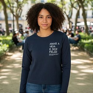 Moletinho Feminino Gola Careca Com Estampa- Cereja Rosa