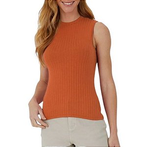 Regata Feminina Gola Alta em Canelado Viscose- Malwee